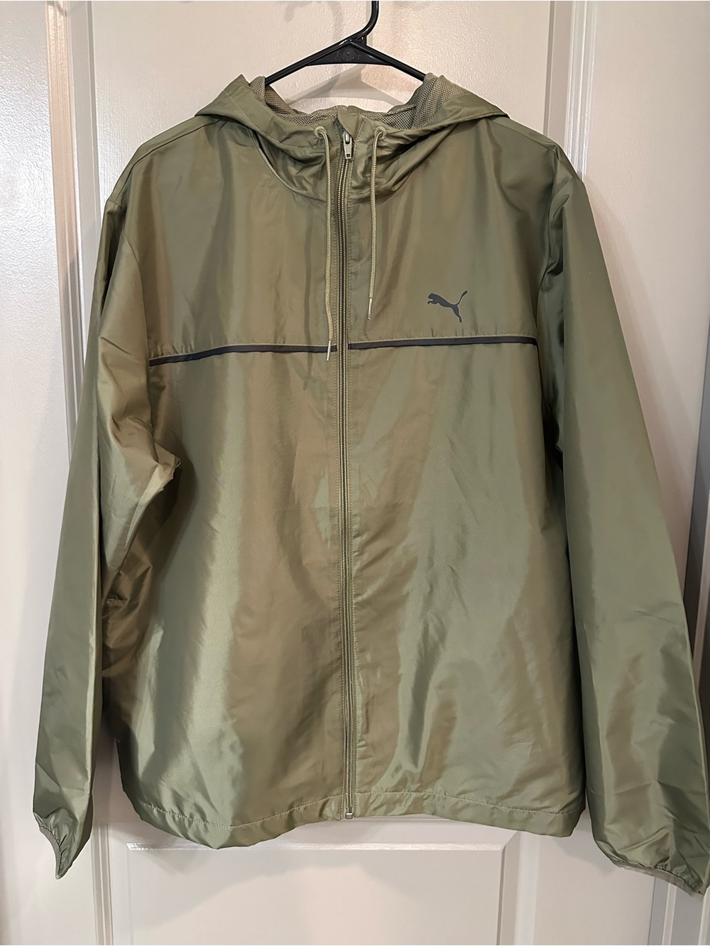 Puma Olive Green Lightweight Hooded Jacket